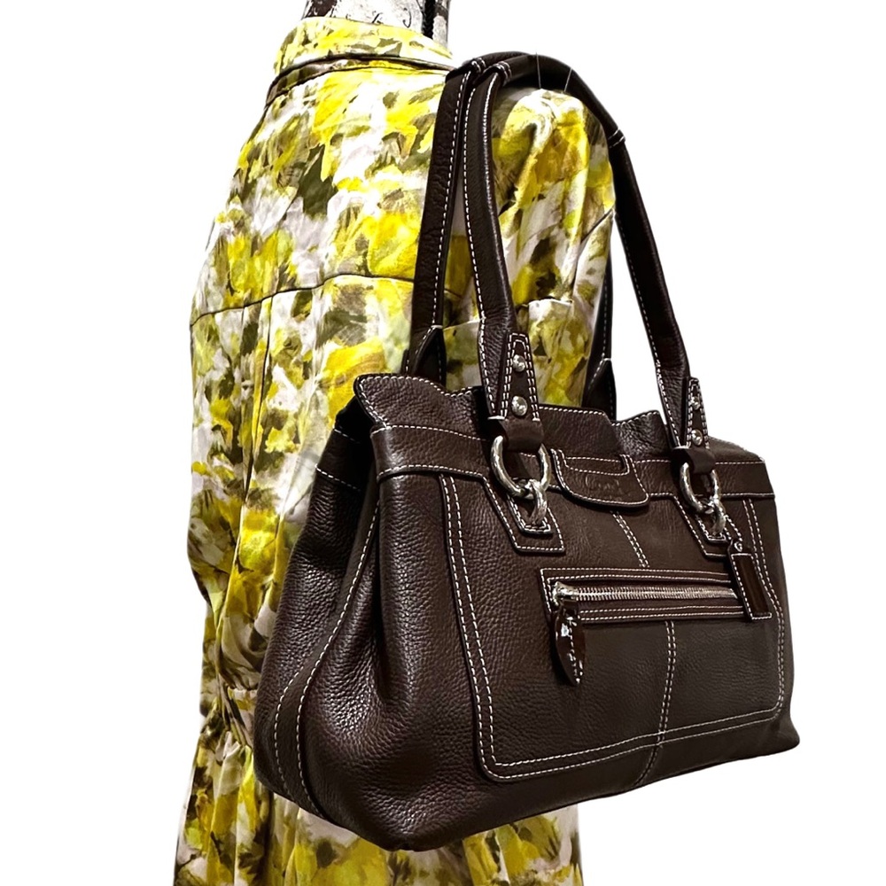 COACH PENELOPY PEBBLED LEATHER Dark Chocolate Shoulder Bag EUC 14 X 9X4X7 - Picture 5 of 16